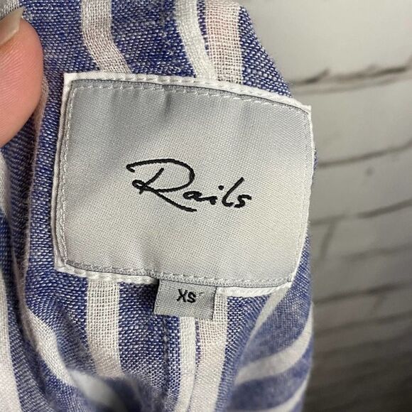 Rails Linen Blend Conductor Striped Tunic Top Size XS Coastal - Picture 6 of 7